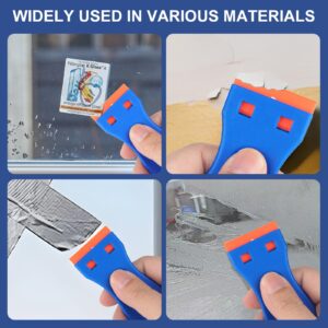 Plastic Razor Blade Scraper Tool, 2 Pcs Razor Scraper with 20 Pcs Plastic Blades, Cleaning Scraper Remover for Removal Floor Stove Scraping Labels and Decals Sticker on Car Window Glass