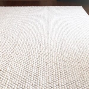 S & L Homes Wool Cotton Hand Woven Chunky Knit Popcorn Rug - Ivory Contemporary Area Rug for Living Room Bedroom (8' x 10' - Ivory)