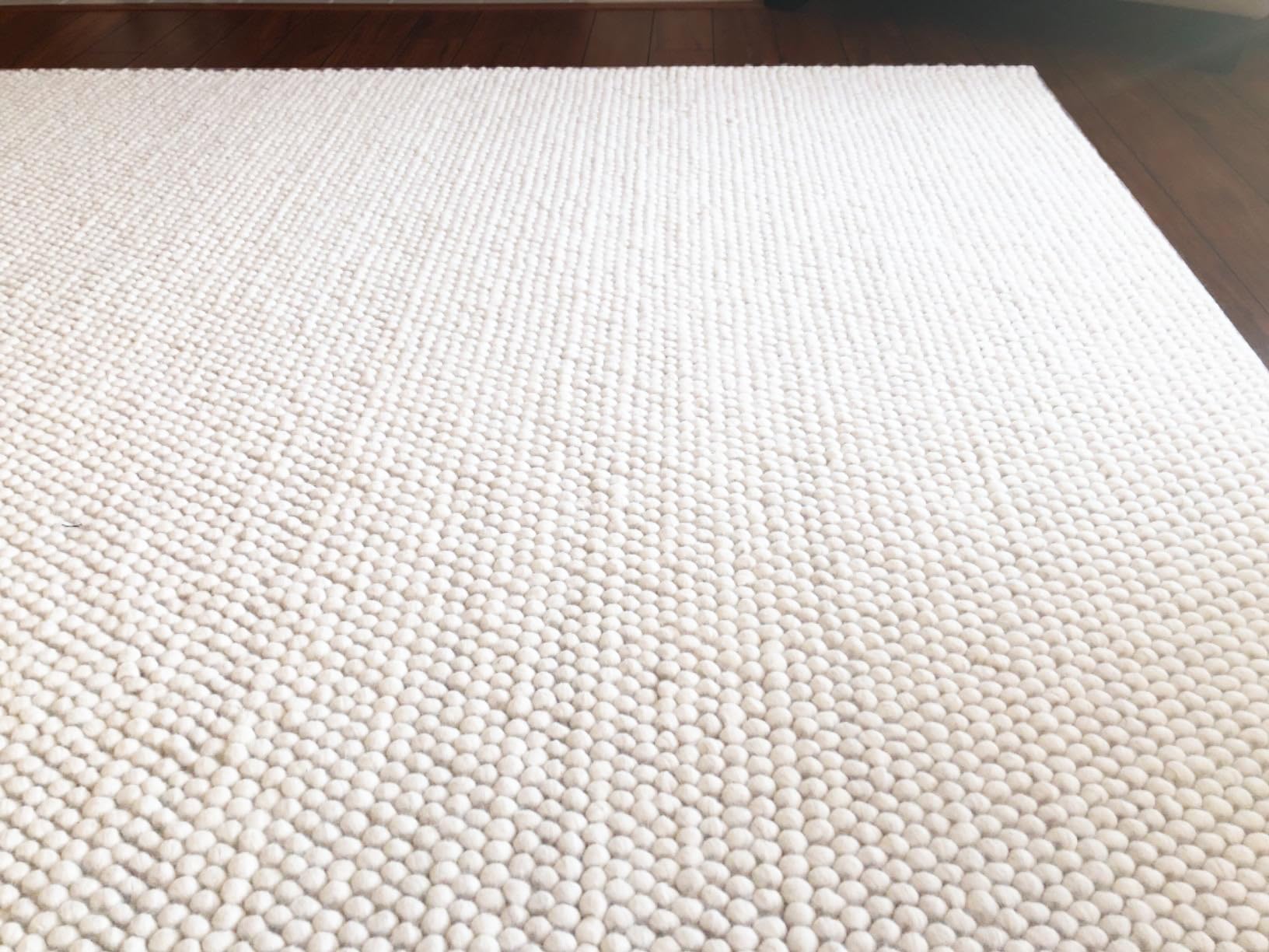 S & L Homes Wool Cotton Hand Woven Chunky Knit Popcorn Rug - Ivory Contemporary Area Rug for Living Room Bedroom (8' x 10' - Ivory)