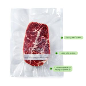 TYPLASTICS Vacuum Sealer Bags, Set of 150 Pre-Cut, Quart and Gallon, for Food Saver, Airtight Vac Storage, Meal Prep