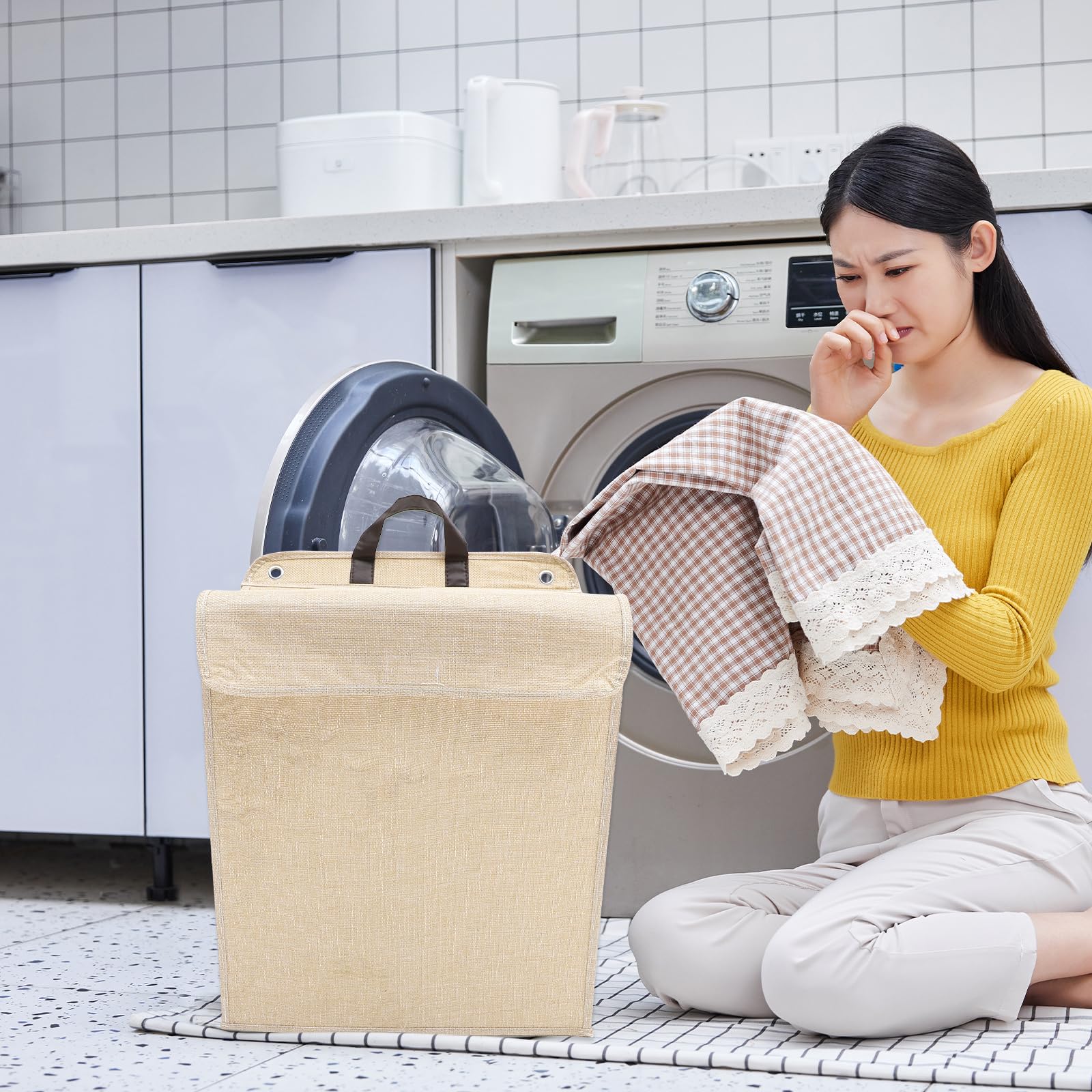 Laundry Basket Wall Laundry Hamper Clothes Hamper with Lid Hanging Laundry Basket for Bedroom and Bathroom Storage