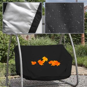 VKinman 56x32x25 Inches Porch Swing Cover, Waterproof Outdoor Swing Cover for Outdoor Patio Swing Patio Swing Cover, Patio Swing Cover All Weather Protection (Black)