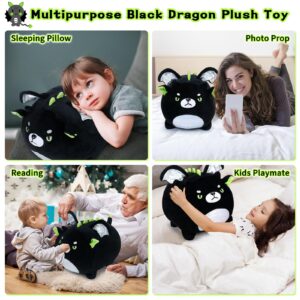 Dragon Plush Toy-16'' Black Dragon Stuffed Animal, Cool Plushie Stuffed Animals Giant Dragon Plush, Cute Black Dragon Pillow Hugging Pillow Cushion Soft Kawaii Plush Toy Big Stuffed Animals