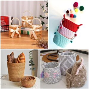 Yayatty 5 PCS Wooden Basket Bottom, Oval Crochet Knitting Basket Wood Base Shaper for DIY Basket Craft Weaving Making Supplies