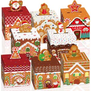 ziliny 48 pcs christmas gift boxes 3d cookie gift boxes cardboard treat boxes party favors gift wrap boxes for xmas party supplies christmas tree decoration holiday party (gingerbread style)