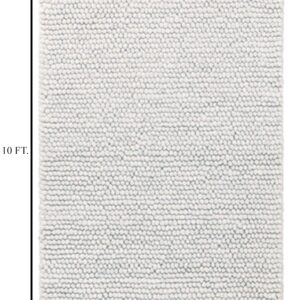 S & L Homes Wool Cotton Hand Woven Chunky Knit Popcorn Rug - Ivory Contemporary Area Rug for Living Room Bedroom (8' x 10' - Ivory)