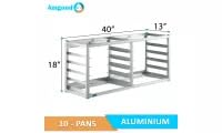 Express KitchQuip WALL MOUNTED SHEET BUN PAN RACK - FITS 10 HALF PANS - 40" X 13" X 18" | ALUMINIUM | NSF