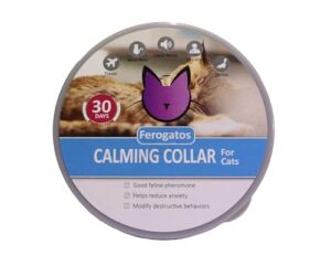 adjustable collar with powerfull pheromones for cats, relieves anxiety, brings calm and reduces stress in your pet for 30 days, 1 unit ferogatos