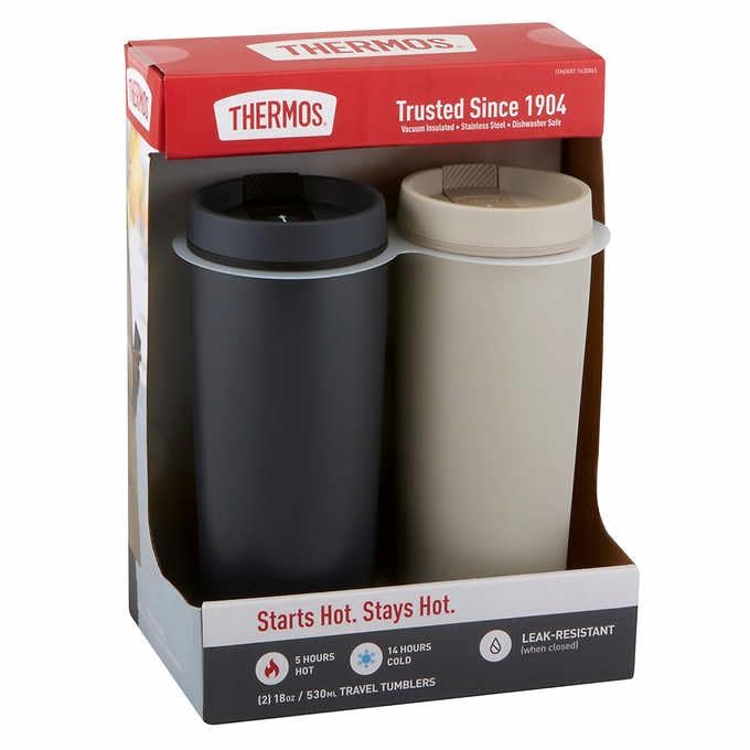 THERMOS Travel Tumblers 2-Pack Stainless Steel