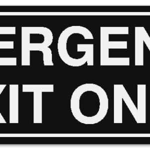 Signs ByLITA Standard Emergency Exit Only Sign - Easy Installation | Durable Wall or Door Sign (Black) - Large