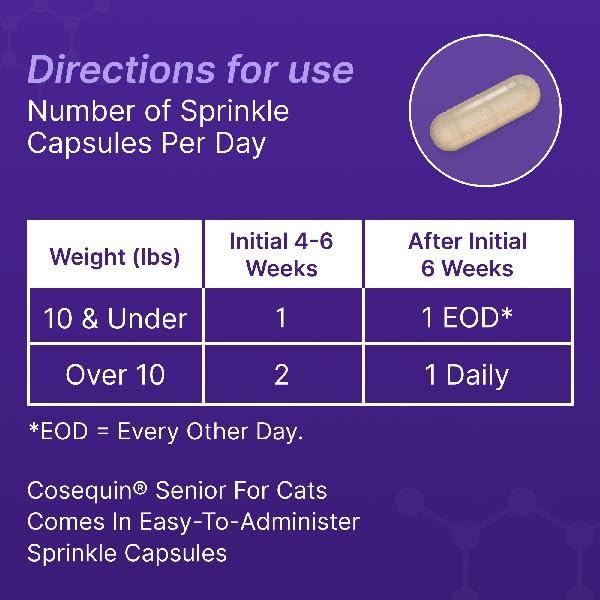 Nutramax Cosequin Senior Joint Health Supplement for Cats, 60 Sprinkle Capsules