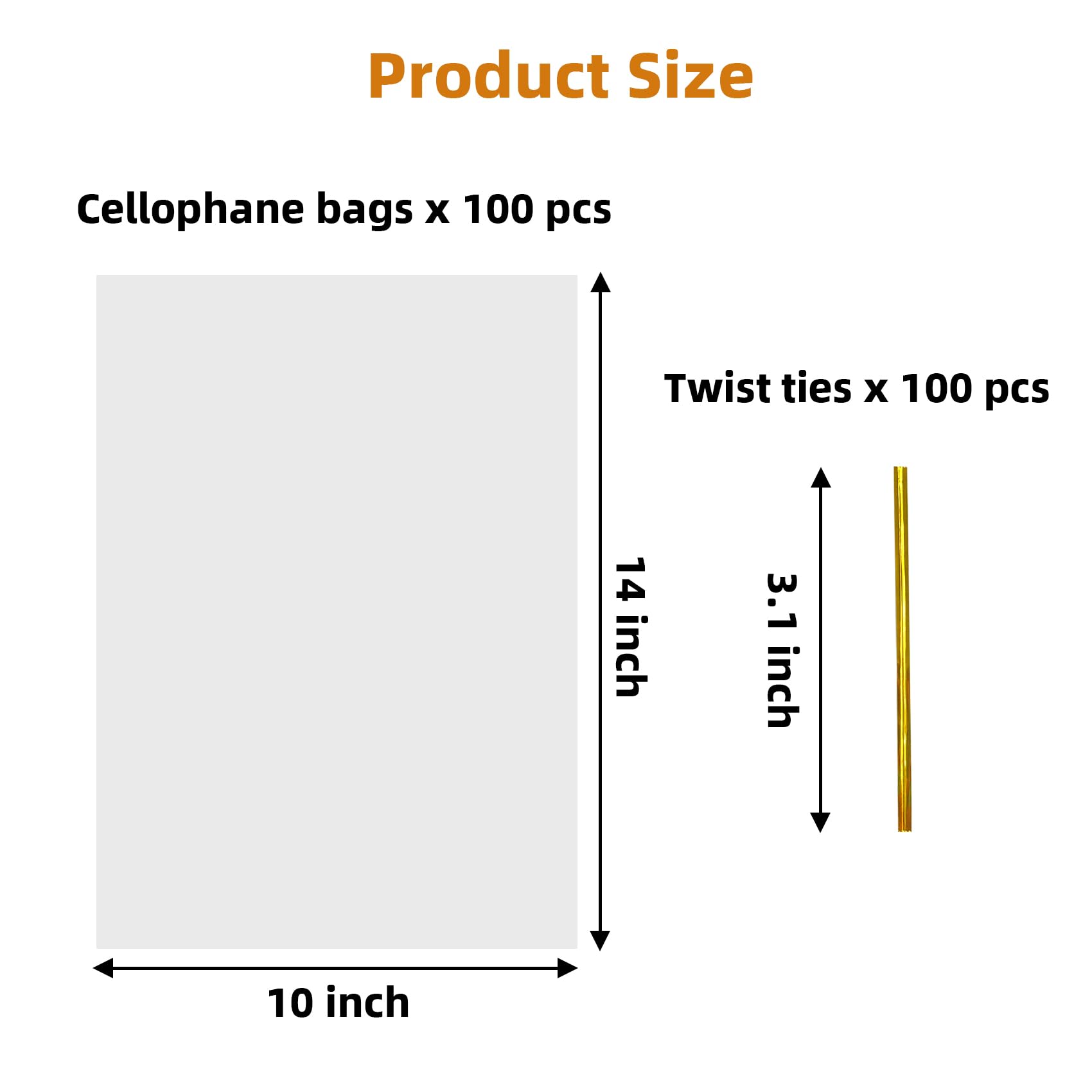 Morepack Cellophane Bags 10x14 Inches Clear Cellophane Treat Bags 100Pieces Cellophane Gift Bags