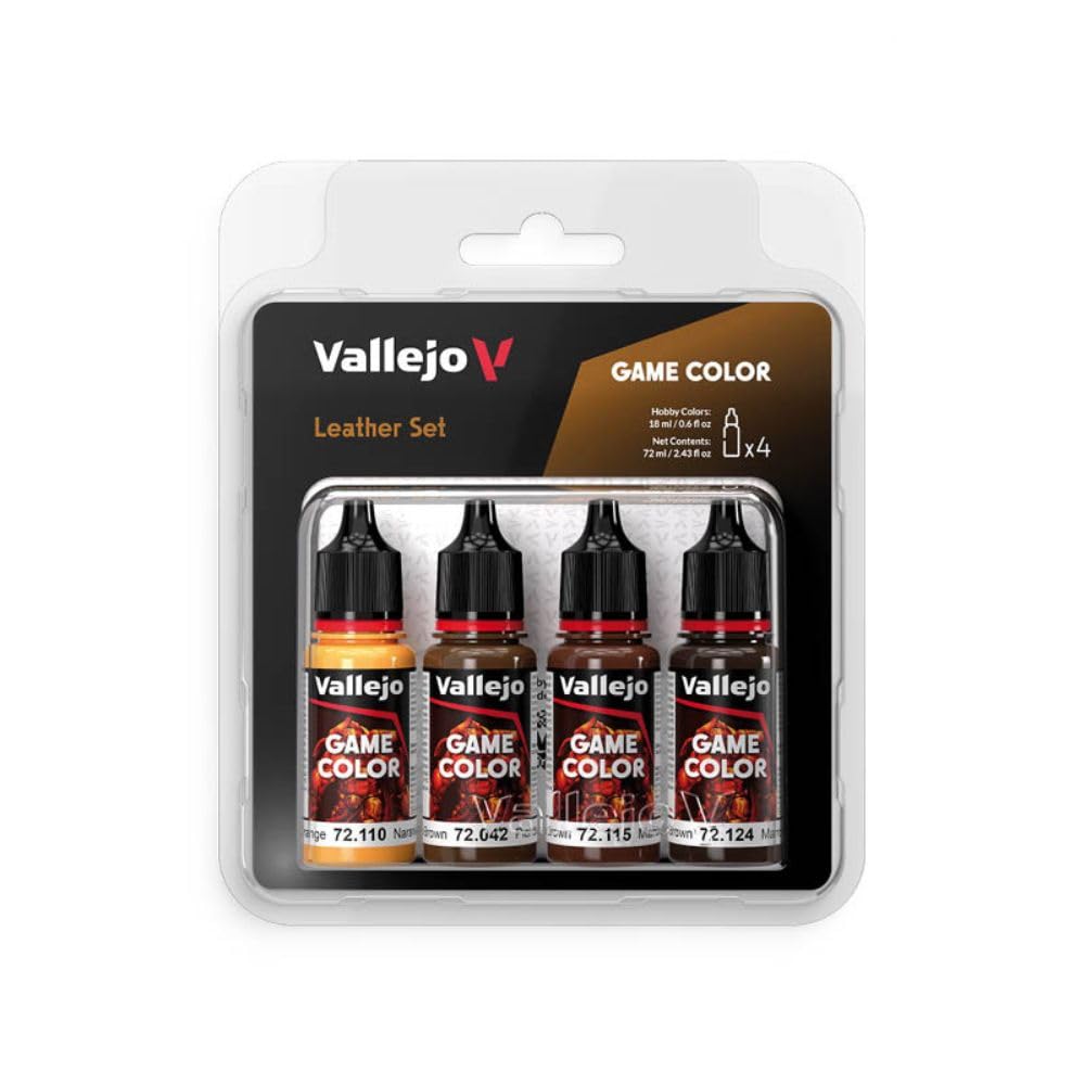 Vallejo - Leather Color Set | Contains 4 bottles x 18 ml (0.60 fl.oz.)