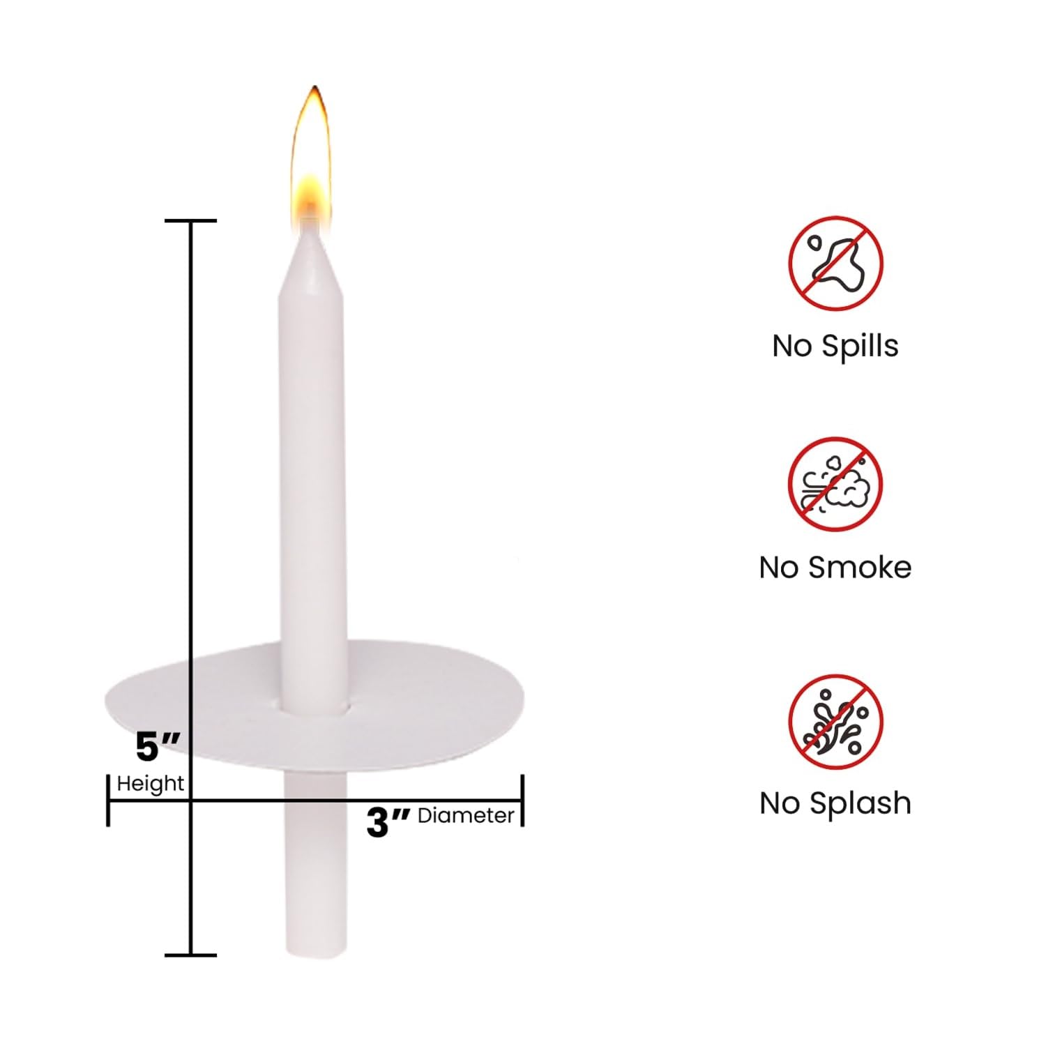 Taper Candles Set of 20, Church Candles with Drip Protectors for Vigils, Prayers, Blessing, Religious, Devotional Candlelight Service