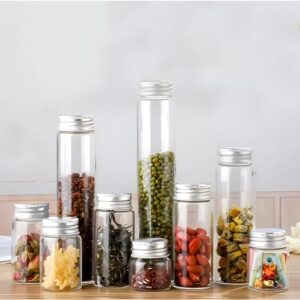 BKMAMLAB 50ml Glass vials 30pcs,With aluminum screw cap30pcs Clear Glass Bottles