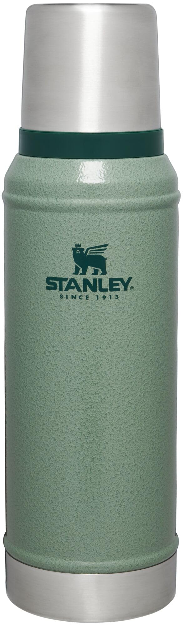 Stanley Classic Vacuum Insulated Wide Mouth Bottle - Hammertone Green - BPA-Free 18/8 Stainless Steel Thermos for Cold & Hot Beverages - 1.0 QT