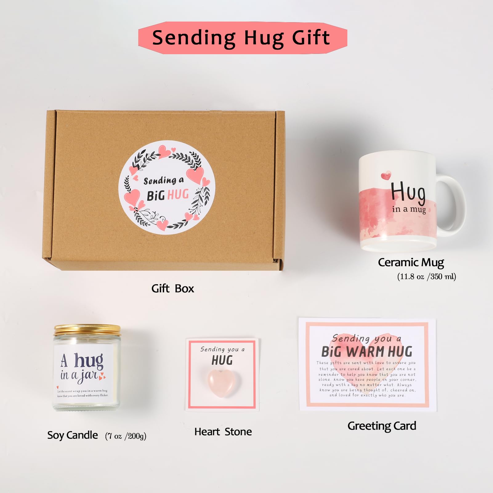 LESEN Sending Hugs Care Package Gifts for Women,Get Well Soon Grief Gifts Box for Friends,Feel Better Comfort Sympathy Thinking of You Gifts Basket