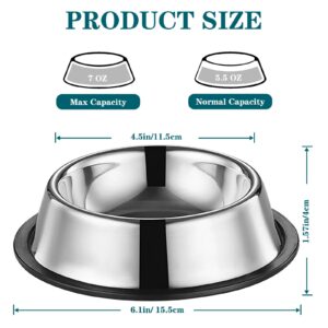 3Packs Cat-Bowls Cat Food Bowl - 4.5 Inch Non-Slip Stainless Steel Small Cat Wet Food Bowl 7 Oz Pet Feeding Bowl Whisker Fatigue Relief Cat Water Bowl for Kitten Puppy Small Dog