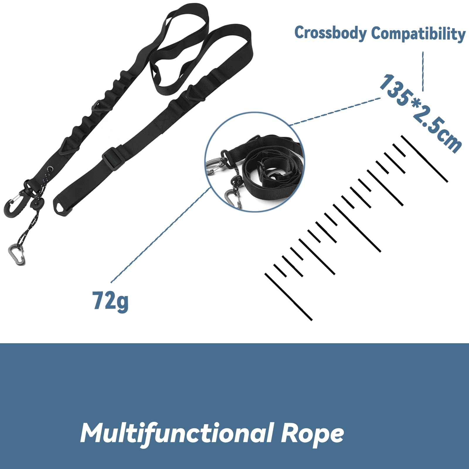 SAMIQU Multifunctional Trekking Rope,Ideal Hiking Accessory,4.4ft Nylon Rope Perfect for Camping, Clothesline,Hanging Water Bottle,Hiking Pole Holder