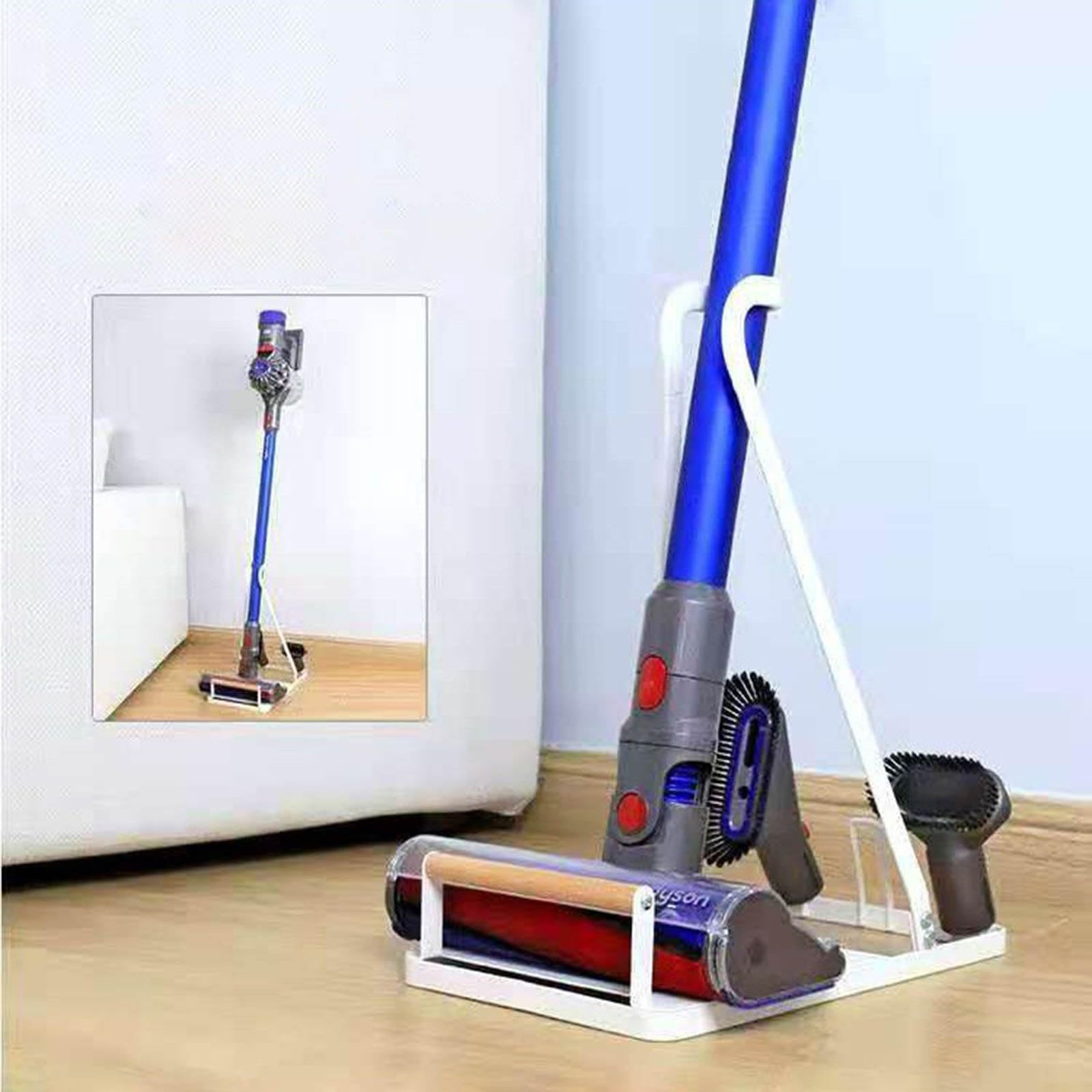 Metal Vacuum Stand Stable Storage Bracket Holder Universal Vacuum Cleaner Stand Bracket Organizer Rack for Kitchen Floor Stand Holder Portable