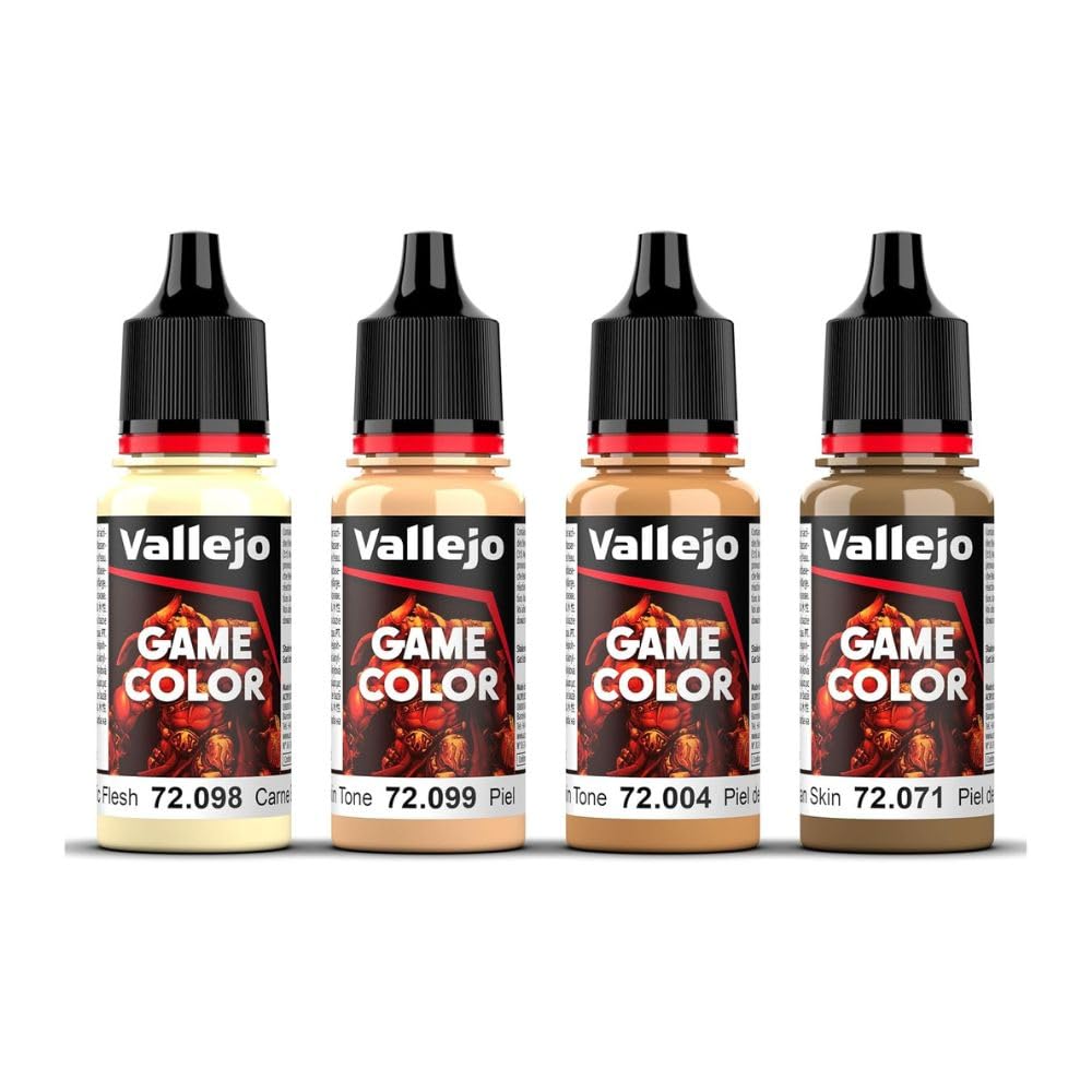 Vallejo - Tanned Skin Color Set | Contains 4 bottles x 18 ml (0.60 fl.oz.)