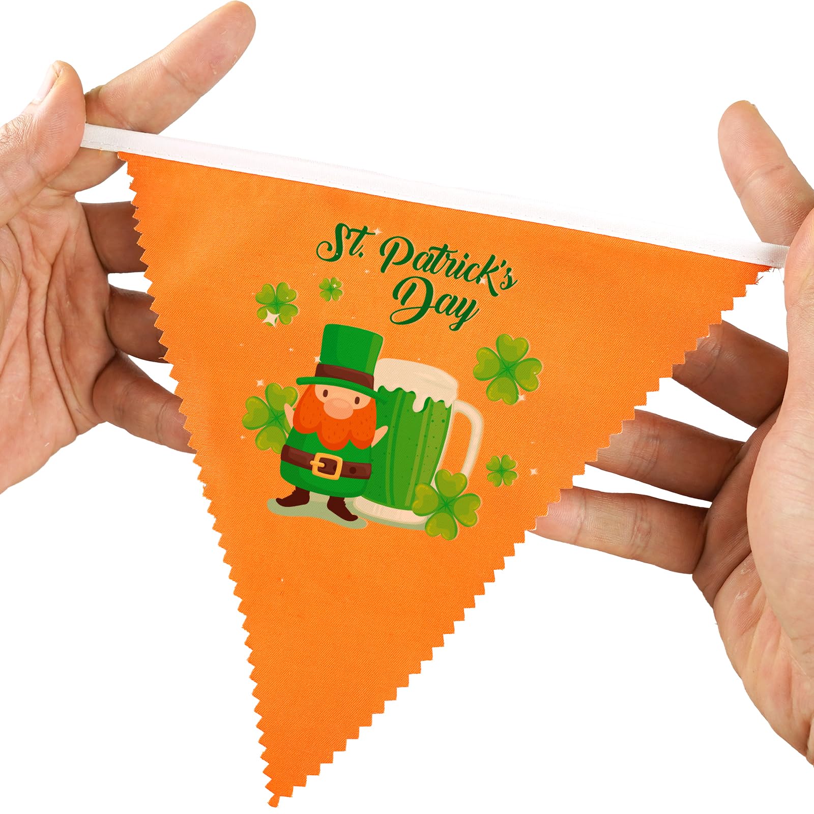 GCQQ 40Ft Orange Green White Pennant Banner, 2024 Graduation Pennant Flags Banner, Triangle Flag Bunting Garland, Pennant Bunting Garland for Graduation, Engagement Baby Shower, Dinosaur Birthday