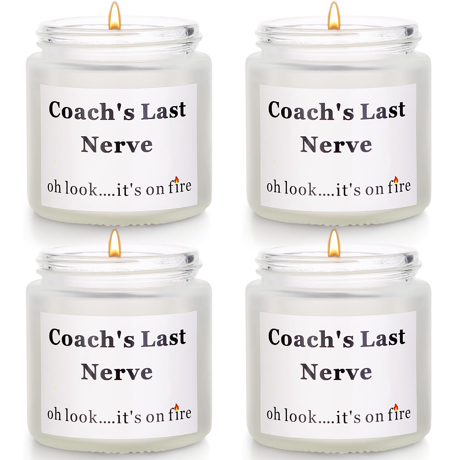 Coach Gifts Thank You Gifts for Coach Funny Coach Gifts for Women Men Coach's Last Nerve Candle Gifts for Cheer Coach Volleyball Swim Basketball Baseball Cool Coach Present (4pcs, White)