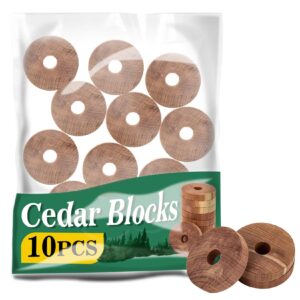 sukh 10 cedar blocks for clothes storage - cedar chips closet drawer fresheners for dresser cedar wood rings smell freshener for bedding comforter storage cedar scented drawer liner wardrobe refresher