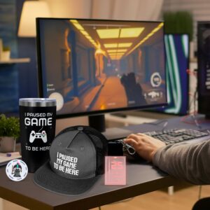 Gamer Gifts for Men Teenage Boys - Christmas Gifts for Teen Boys with 20 oz Insulated Tumbler, Gaming Hat, Socks, Keychain, Cool Pop Socket - Gifts for Men, Him, Boyfriends, Gamers, Game Lover