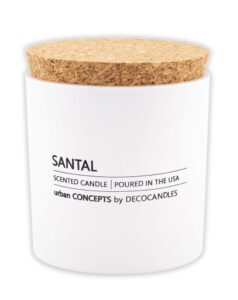 urban concepts by decocandles - santal - highly scented soy candle - long lasting - hand poured in usa (9 oz. cork)