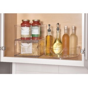 iDesign Recycled Plastic Cabinet and Pantry Storage Bin with Integrated Handles – 10” x 8” x 5”, Clear Bin