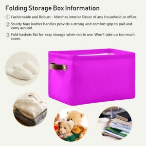 Storage Basket Fuchsia Purple Red Fabric Storage Organizer Box Bin for Shelf Closet Nursery Laundry, Large Collapsible Cube Baskets with Handles 2 Pack