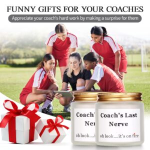 Coach Gifts Thank You Gifts for Coach Funny Coach Gifts for Women Men Coach's Last Nerve Candle Gifts for Cheer Coach Volleyball Swim Basketball Baseball Cool Coach Present (4pcs, White)