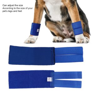 JOROBURO 2PCS Set Pet Kneepad, Blue Polyester Cotton Pet Wrist Guard Knee Protector, Dog Front Leg Braces Carpal Support Pet Wrist Guard for Dogs Injuries Care (Front Legs L ((2