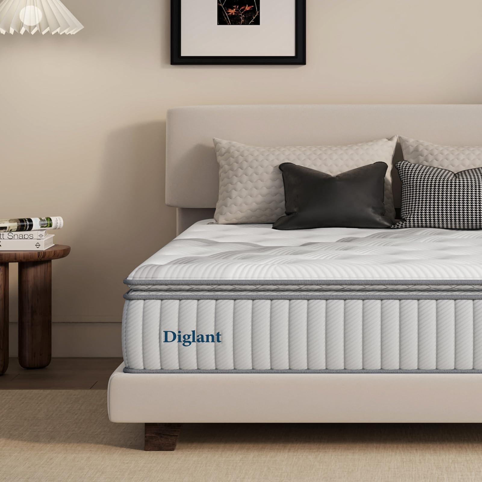 TwinXL Mattresses, DIGLANT 12 Inch Breathable Fabric Hybrid Mattress, TwinXL Size Gel Memory Foam Mattresses with Pocketed Innerspring for Pressure Relief, TwinXL Medium Feel Mattress Bed in Box