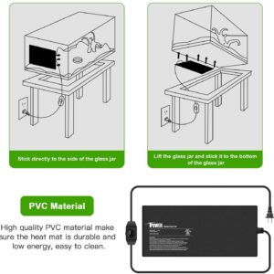 iPower 8 by 18-Inch 24 Watts Reptile Heating Mat with Temperature Controller Under Tank Warmer Terrarium Heat Pad for Reptiles and Amphibians, Black