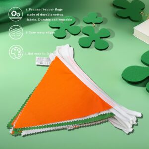 GCQQ 40Ft Orange Green White Pennant Banner, 2024 Graduation Pennant Flags Banner, Triangle Flag Bunting Garland, Pennant Bunting Garland for Graduation, Engagement Baby Shower, Dinosaur Birthday