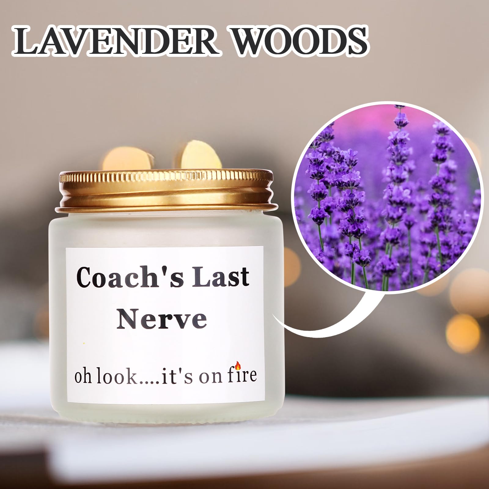 Coach Gifts Thank You Gifts for Coach Funny Coach Gifts for Women Men Coach's Last Nerve Candle Gifts for Cheer Coach Volleyball Swim Basketball Baseball Cool Coach Present (4pcs, White)