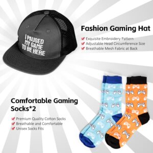 Gamer Gifts for Men Teenage Boys - Christmas Gifts for Teen Boys with 20 oz Insulated Tumbler, Gaming Hat, Socks, Keychain, Cool Pop Socket - Gifts for Men, Him, Boyfriends, Gamers, Game Lover