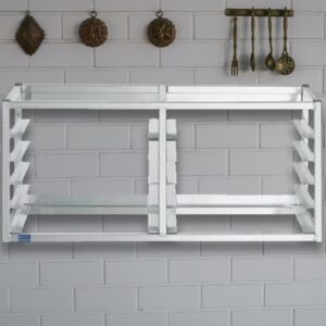 Express KitchQuip WALL MOUNTED SHEET BUN PAN RACK - FITS 10 HALF PANS - 40" X 13" X 18" | ALUMINIUM | NSF