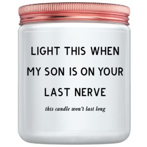 daughter in law gifts - best birthday christmas mothers day gifts for daughter in law from mother in law or father in law - funny future daughter in law sons girlfriend adult candle women gift