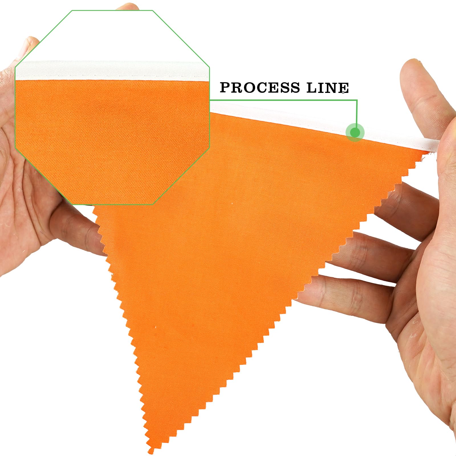 GCQQ 40Ft Orange Green White Pennant Banner, 2024 Graduation Pennant Flags Banner, Triangle Flag Bunting Garland, Pennant Bunting Garland for Graduation, Engagement Baby Shower, Dinosaur Birthday