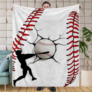 sofevaim baseball blanket, dad blanket baseball gifts for boys 8-12, baseball stuff, from son, birthday gifts for son, blanket for couch bed baseball room decor 60"x50"