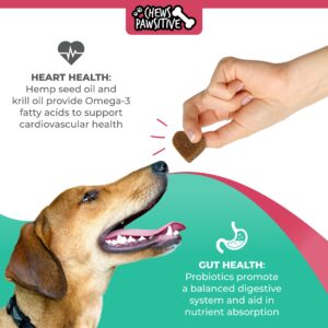 Chews Pawsitive Dog Multivitamins Chewable- 15 in 1 Dog Vitamins Multivitamin for Heart Health - Omega 3 Oil for Skin & Coat, Chondroitin and Glucosamine for Dogs Joint & Mobility, Probiotics - 120ct