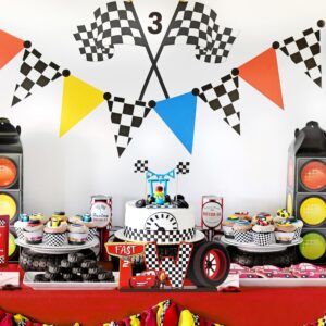 DYhuiyia Race Two Table Centerpieces - Race Car Two Fast Letter Sign Curious Wooden Table Decoration Let’s Go Racing Car Party Supplies Favors for 2nd Birthday Boys Kids Baby Shower Photo Booth Props