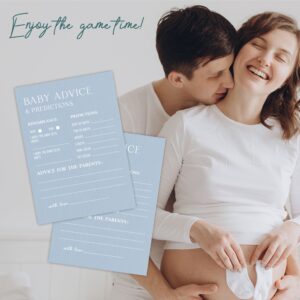 Minimalism Baby Shower Game Kits - Baby Prediction & Advice - Mist Blue - 30 Fill In Style Game Cards Each Set, Gender Reveal, Baby Announcement, Party Favor & Decor - B01