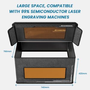 ATOMSTACK FB2 Laser Engraver Enclosure 30" X 29" X 17" with Exhaust Vent & Pipe, Fireproof Dustproof Foldable Protective Cover Odor Noise Reduction Eye Protection Compatible for Most Engraver Machines