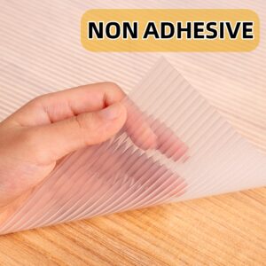 Shelf Liners for Kitchen Cabinets Non-Adhesive & Washable,Non Slip Cabinet Liners for Shelves Waterproof & Oil Proof,Clear Plastic Drawer Liner,Easy to Cut & Food-Grade EVA 12 Inches x 10 FT CP-1210