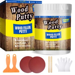 wood filler putty - white wood putty filler, wood filler paintable, stainable. wood furniture repair kit can quickly repair damaged holes, cracks and chips. wood crack filler - 9.87 ounce