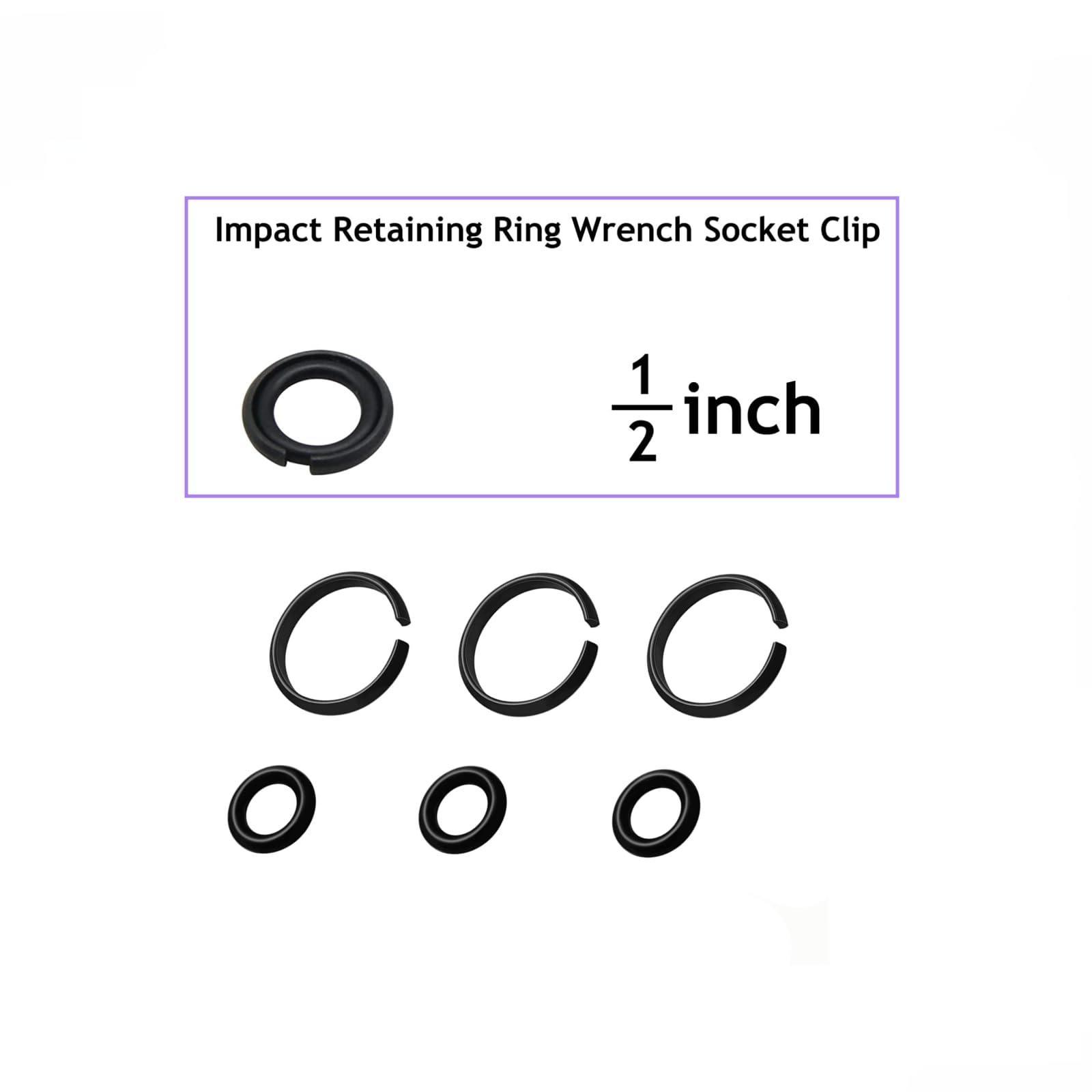 (12 Sets) 1/2" Impact Friction Ring Retaining Ring Clip with O-Ring for Milwaukee Electric/Pneumatic Type Impact Wrench, Retainer Ring Anvil Install Tool Included